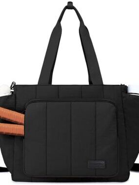 Quilted Pickleball Tote Bag for Women Gym Sports Water-Resistant